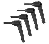 sourcing map Lot de 4 boutons réglables M5 x 25 mm - Filetage mâle - Bouton poussoir à cliquet - Verrouillage rapide - Boulons rotatifs pour machines de tour - Noir