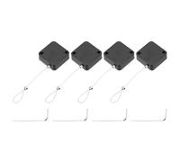 sourcing map Lot de 4 câbles antivol rétractables de 1 m avec loquet à télécommande et cordon réglable pour ordinateur portable, TV, 600 g, noir
