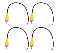 sourcing map Lot de 4 câbles audio RCA pour caisson de basses de 20,3 cm, 1 prise mâle RCA vers fil nu pour amplificateur Home Cinéma, jaune