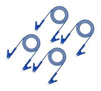 sourcing map Lot de 4 câbles de test à pince crocodile de 2 m, 15 A double pinces crocodiles avec fils pour multimètre, fil de démarrage industriel, batterie de voiture, bleu