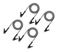 sourcing map Lot de 4 câbles de test à pince crocodile de 2 m, 15 A, double pinces crocodiles avec fils pour multimètre, fil de démarrage industriel, batterie de voiture, noir