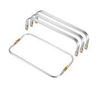 sourcing map Lot de 4 cadres de sac à main en métal, cadre de verrouillage rectangulaire de 35,1 cm, fermoir à baiser, cadre de sac à main, matériel de rechange pour la fabrication de sacs à main, la