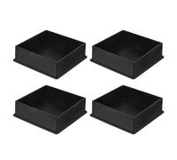 sourcing map Lot de 4 capuchons carrés en PVC pour pieds de chaise, 100 mm x 100 mm, noir
