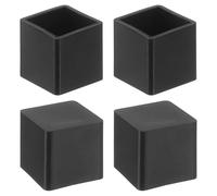 sourcing map Lot de 4 capuchons rectangulaires en caoutchouc pour pieds de chaise, 20 x 20 mm, capuchons de protection de sol pour table, chaise, équipement de machines (noir)