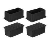 sourcing map Lot de 4 capuchons rectangulaires en caoutchouc pour pieds de chaise, 60 x 30 mm, pour pieds de meubles, tables, chaises, équipements de machines (noir)