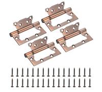 sourcing map Lot de 4 charnières de porte sans mortaise, charnières de porte en acier inoxydable 304 avec vis de montage, charnières de porte à roulement à billes pour portes intérieures et