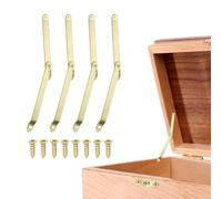 sourcing map Lot de 4 charnières de support de couvercle pliables, charnières rotatives à 180 degrés, charnière en fer pour armoire, boîte à bijoux en bois, armoire, étagère de rangement, 10,2 x 1 cm