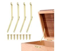 sourcing map Lot de 4 charnières de support de couvercle pliables, charnières rotatives à 180 degrés, charnière en fer pour armoire, boîte à bijoux en bois, armoire, étagère de rangement, 10,9 x 1 cm