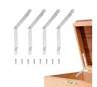 sourcing map Lot de 4 charnières de support pliables en fer rotatif à 180 degrés pour meubles, 9,8 x 1,1 cm, charnières pour armoire, boîtes en bois, meubles de maison, fenêtre, portes, argent
