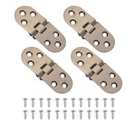 sourcing map Lot de 4 charnières de table pliantes cachées, charnières plates en alliage de zinc, charnières de meubles à 180 degrés pour table en bois, porte d'armoire de cuisine, cuivre rouge