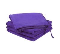 sourcing map Lot de 4 chiffons de nettoyage en microfibre, 30,5 x 30,5 cm, multifonctionnels, réutilisables, absorbants, avec crochet pour lavage de voiture, cuisine, ménage, fenêtre, violet