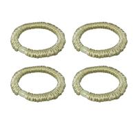 sourcing map Lot de 4 chouchous fins en soie pour queue de cheval pour femmes et filles, différentes coiffures, cadeaux de fête de mariage, vert foncé