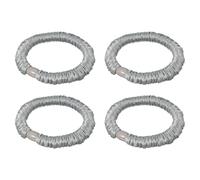 sourcing map Lot de 4 chouchous fins en soie pour queue de cheval pour femmes et filles, différentes coiffures, cadeaux de fête de mariage, bleu et gris