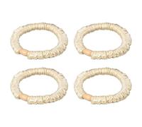 sourcing map Lot de 4 chouchous fins en soie pour queue de cheval pour femmes et filles, différentes coiffures, cadeaux de fête de mariage, champagne