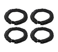 sourcing map Lot de 4 chouchous fins en soie pour queue de cheval pour femmes et filles, différentes coiffures, cadeaux de fête de mariage, noir