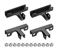 sourcing map Lot de 4 clips de fixation pour verre en forme de T de 11 à 12 mm, pince renforcée en alliage d'aluminium pour vitrine en verre, aquarium (noir)