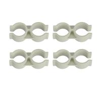 sourcing map Lot de 4 colliers de serrage à double port en PVC de 26 mm pour pelle à poussière et balai, fixation en plastique pour tuyaux de 24 à 26 mm pour poteau d'étagère, panneau de clôture