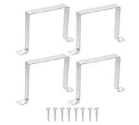 sourcing map Lot de 4 colliers de serrage carrés en forme de U, 100 x 100 mm, support en forme de U en acier inoxydable 304 avec tête cruciforme, vis auto-perceuses pour tuyaux, porte, barre fermée