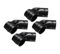 sourcing map Lot de 4 colliers de serrage d'extrémité en acier au carbone électrophorétique à 2 voies pour tuyau OD de 2,8 cm avec boulons et écrous pour rampes de clôture, noir