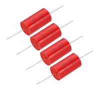 sourcing map Lot de 4 condensateurs répartiteurs de fréquence 10 uf, 250 V pour haut-parleur audio axial rouge