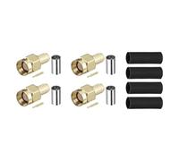 sourcing map Lot de 4 connecteurs à sertir SMA, connecteur mâle à sertir SMA-J-3 pour câble coaxial RG58 RG142 RG400 LMR195