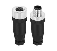 sourcing map Lot de 4 connecteurs circulaires 8 broches M12 mâles et femelles - Étanchéité IP67 - Pour réseau, instrument, ordinateur