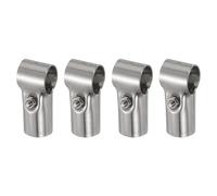 Sourcing Map Lot de 4 connecteurs de collier de serrage en T pour tuyau structurel - En acier inoxydable - Raccord d'angle - Pour rails de serrage OD de 25 mm - Argenté