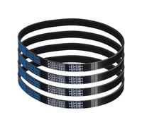 sourcing map Lot de 4 courroies en V 207J6 PJ nervurées à 6 baleines 52,6 cm de long x 1,4 cm de largeur x 0,4 cm de hauteur, courroies en caoutchouc EPDM, courroie micro V multi-coins