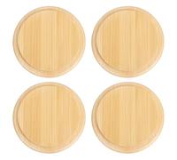 sourcing map Lot de 4 couvercles en bambou de 8,5 cm, réutilisables pour garder au chaud