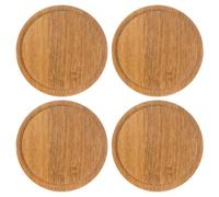 sourcing map Lot de 4 couvercles en bois de 8 cm, couvercles de tasse à café en bambou et verre à thé, couvercle scellé en bois de bambou, couvercle de tasse de parfum en bambou