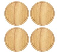 sourcing map Lot de 4 couvercles en bois de 8 cm, couvercles de tasse à café en bois de thé, couvercle scellé en bois de bambou, couvercle de bougie parfumée