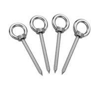 sourcing map Lot de 4 crochets à œillets M5 x 50 mm en acier inoxydable 304 pour suspension de balançoire, support de hamac de yoga