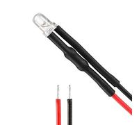 Sourcing map Lot de 4 diodes LED pré-câblées 2 couleurs 3 mm CC 3-5 V 20 mA clignotement lent Rouge