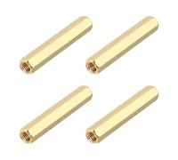 sourcing map Lot de 4 écrous de couplage hexagonaux en laiton, filetage femelle M5 x 40 mm, écrous d'espacement pour carte mère PCB (doré, lot de 4)