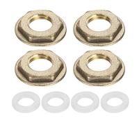 sourcing map Lot de 4 écrous de verrouillage en laiton pour raccords de tuyau, écrou de verrouillage hexagonal femelle G1/4", bride à trou unique avec rondelle en silicone pour évier de cuisine
