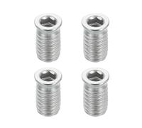 sourcing map Lot de 4 écrous filetés M6 x 20 mm pour bois - Vis en acier inoxydable 304 pour meubles - Écrous de fixation à vis pour bois