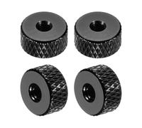 sourcing map Lot de 4 écrous moletés M3 x 10 mm x 5 mm femelles en aluminium à travers trou de réglage plat pour pièces d'imprimante 3D, machine, bricolage, noir