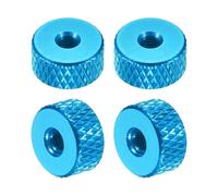sourcing map Lot de 4 écrous moletés M3 x 10 mm x 5 mm femelles en aluminium à travers trou de réglage plat pour pièces d'imprimante 3D, machine, bricolage, bleu ciel