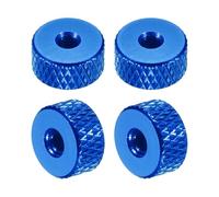 sourcing map Lot de 4 écrous moletés M3 x 10 mm x 5 mm femelles en aluminium à travers trou de réglage plat pour pièces d'imprimante 3D, machine, bricolage, bleu