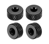 sourcing map Lot de 4 écrous moletés M4 x 10 mm x 5 mm femelles en aluminium à travers trou de verrouillage plat pour pièces d'imprimante 3D, machine, bricolage, noir