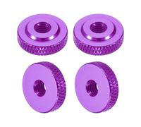 sourcing map Lot de 4 écrous moletés, M5 x 16 mm x 5 mm, épaules femelles en aluminium, serrure à travers le trou, écrous de réglage pour pièces d'imprimante 3D, machine, bricolage, violet