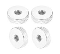 sourcing map Lot de 4 écrous moletés M5 x 16 mm x 5 mm femelles en aluminium à travers trou de verrouillage à trou plat pour pièces d'imprimante 3D, machine, bricolage, argenté