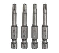 sourcing map Lot de 4 embouts de tournevis à tête Torx T20 6,35 mm Tige hexagonale 50 mm de long Magnétique sans trou Inviolable 6 points Étoile Tournevis visseurs industriels S2
