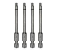 sourcing map Lot de 4 embouts de tournevis à tête Torx T20 6,35 mm Tige hexagonale 75 mm de long Magnétique sans trou Inviolable 6 points Étoile Tournevis visseurs industriels S2