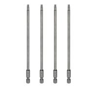 sourcing map Lot de 4 embouts de tournevis à tête Torx T20 avec tige hexagonale de 150 mm de long, magnétique, sans trou, inviolable, 6 points, tournevis industriels en acier S2
