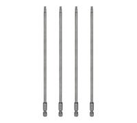 sourcing map Lot de 4 embouts de tournevis à tête Torx T20 - Tige hexagonale de 200 mm de long - Magnétique - Sans trou - Inviolable - 6 points - En acier S2 - Tournevis industriels