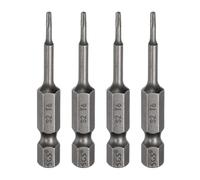 sourcing map Lot de 4 embouts de tournevis à tête Torx T6 6,35 mm Tige hexagonale 50 mm de long Magnétique sans trou Inviolable 6 points Étoile Tournevis visseurs industriels
