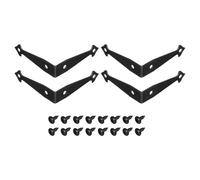 sourcing map Lot de 4 équerres d'angle décoratives, 6,1 x 6,1 x 1,5 cm L, support de protection d'angle en métal avec vis pour meubles, boîte en bois, coffre, noir
