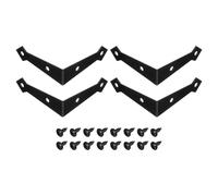 sourcing map Lot de 4 équerres d'angle décoratives - 7,4 x 7,4 x 2 cm - Support de protection d'angle en métal avec vis pour meubles en bois - Noir