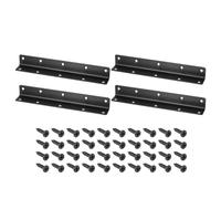 sourcing map Lot de 4 équerres d'angle en forme de L - 25 x 25 x 200 mm - En acier inoxydable - Angle droit à 90 degrés - Avec vis - Pour étagère, chaise, tiroir (noir)